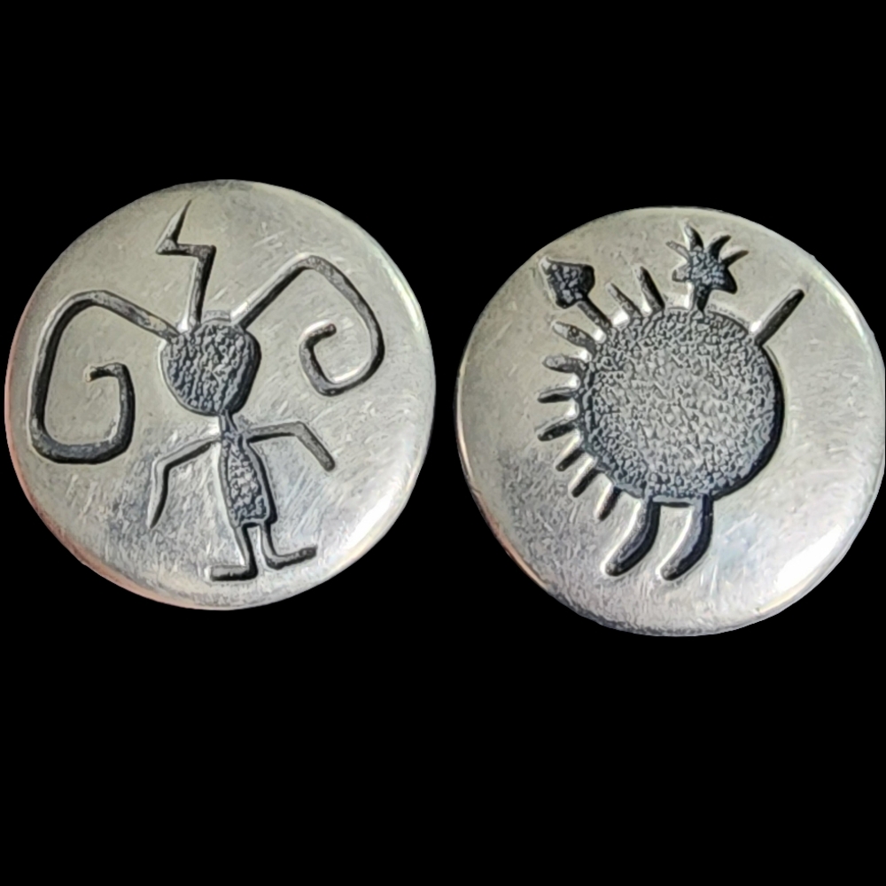 Native American Sterling Silver Clip On Earrings By Walt Doran Mix Match Style